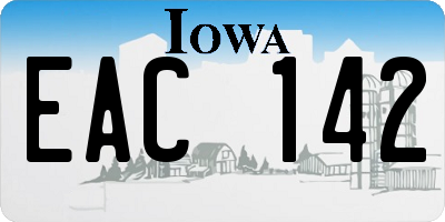 IA license plate EAC142