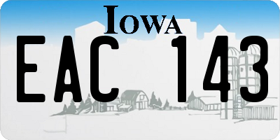 IA license plate EAC143