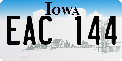 IA license plate EAC144