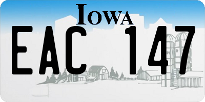 IA license plate EAC147