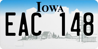 IA license plate EAC148