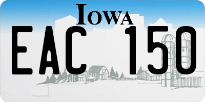 IA license plate EAC150