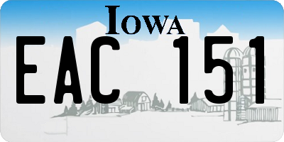 IA license plate EAC151