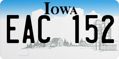 IA license plate EAC152