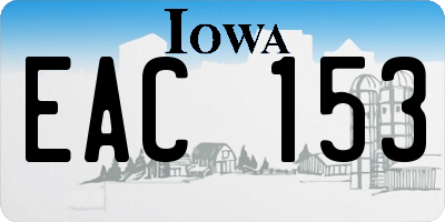 IA license plate EAC153