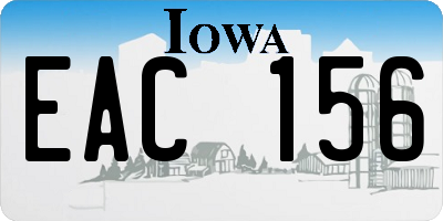 IA license plate EAC156