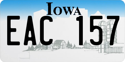 IA license plate EAC157