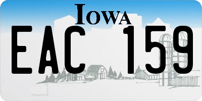 IA license plate EAC159