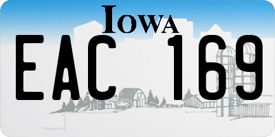 IA license plate EAC169