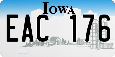 IA license plate EAC176