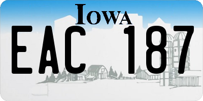 IA license plate EAC187
