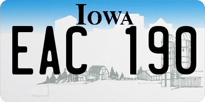 IA license plate EAC190