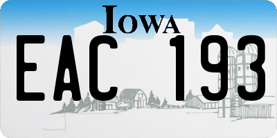 IA license plate EAC193