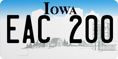 IA license plate EAC200