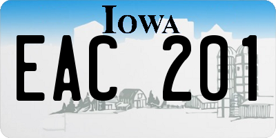 IA license plate EAC201