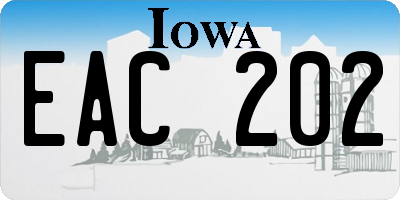 IA license plate EAC202