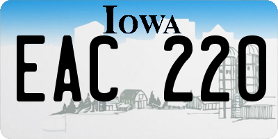 IA license plate EAC220