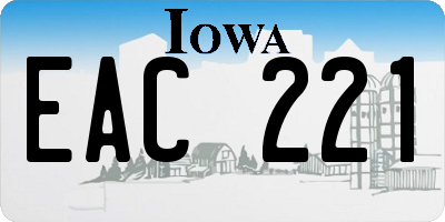 IA license plate EAC221