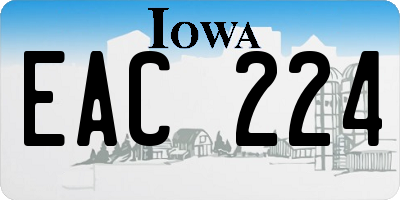 IA license plate EAC224
