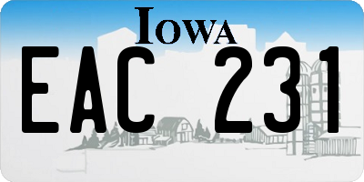 IA license plate EAC231