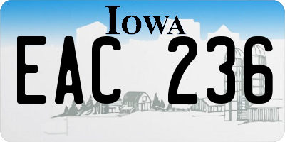 IA license plate EAC236