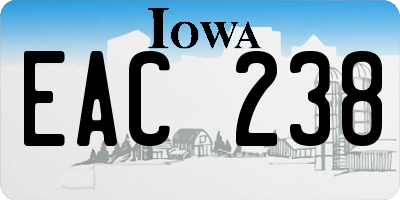 IA license plate EAC238