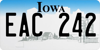 IA license plate EAC242