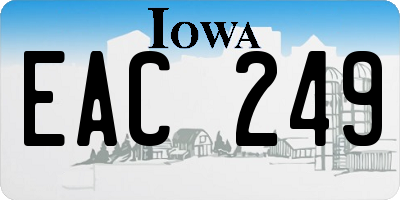 IA license plate EAC249