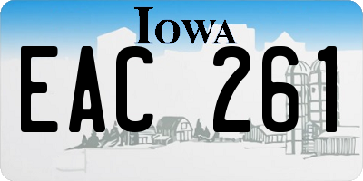 IA license plate EAC261