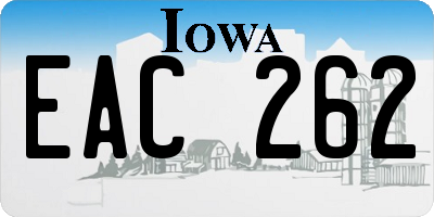 IA license plate EAC262