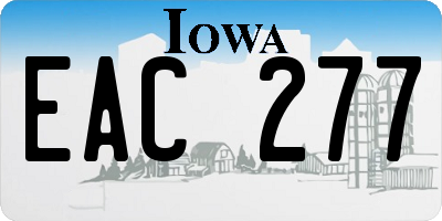 IA license plate EAC277