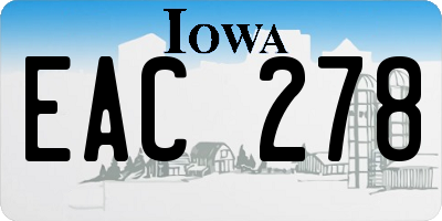 IA license plate EAC278