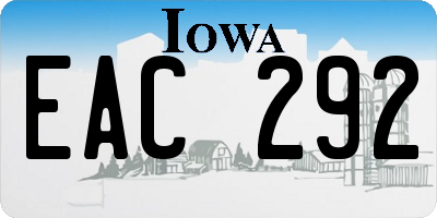 IA license plate EAC292