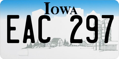 IA license plate EAC297