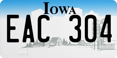 IA license plate EAC304