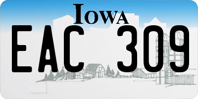 IA license plate EAC309