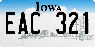 IA license plate EAC321