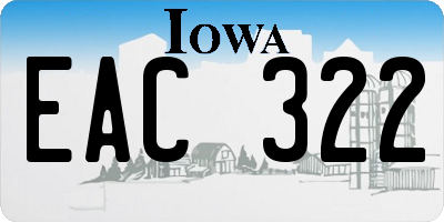 IA license plate EAC322
