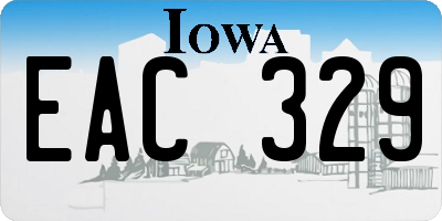 IA license plate EAC329