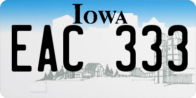IA license plate EAC333