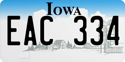 IA license plate EAC334