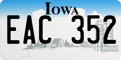 IA license plate EAC352