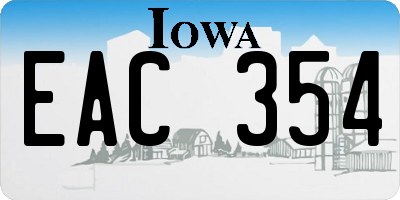 IA license plate EAC354