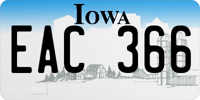 IA license plate EAC366