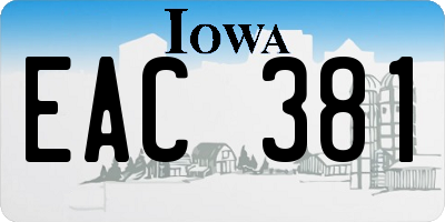 IA license plate EAC381