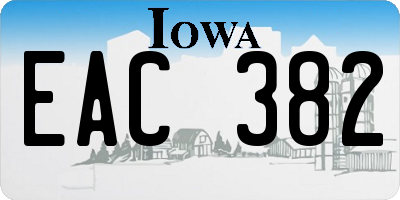 IA license plate EAC382