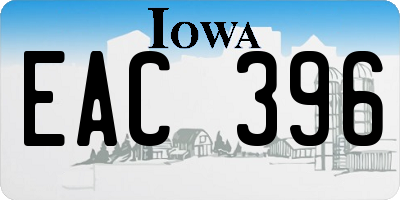 IA license plate EAC396