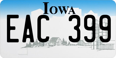 IA license plate EAC399