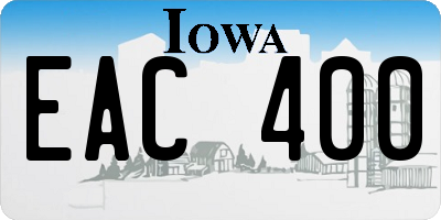 IA license plate EAC400