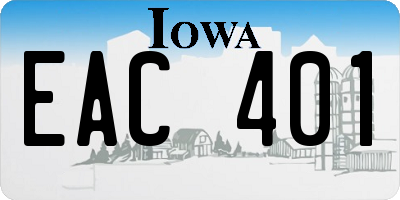 IA license plate EAC401